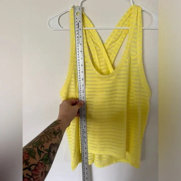 Zyia Nimbus Lemon Yellow Split Back Tank Top - Picture 5 of 10
